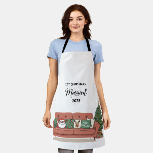 Tablier 1er Noël Marié 2025   Nouveau Canapé Mignon et Con