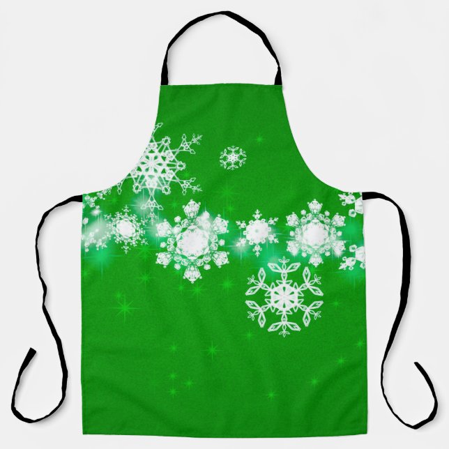 Tablier 2d illustration. Des flocons de neige sur arrière  (Recto)