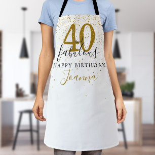 Tablier 40 ans et Fabuleux Anniversaire Élégant Or et Noir