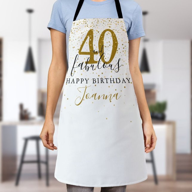 Tablier 40 et fabuleux anniversaire Elegant Gold et Black (40 and Fabulous Birthday Elegant Gold and Black Apron)