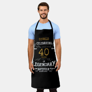 Tablier 40e anniversaire Black Gold Legendary Funny