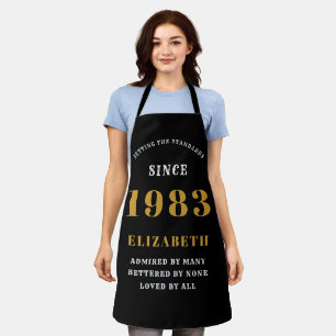 Tablier 40e anniversaire Né 1983 Black Gold Lady's