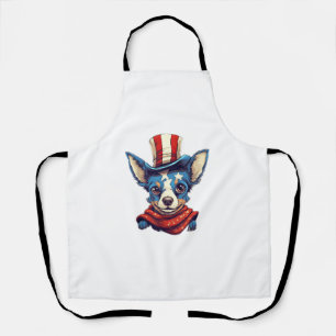 Tablier 4 juillet Patriotique Rat Terrier Chien