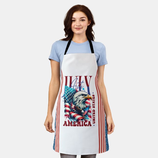 Tablier 4th of July American Eagle Sublimation-61904 (Porté)