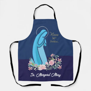 Tablier 50e anniversaire de la vie religieuse Nun Fleur ro