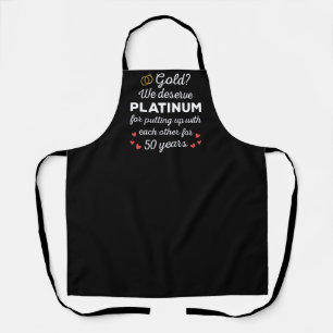 Tablier 50ème anniversaire de Mariage I - Gold Funny Coupl