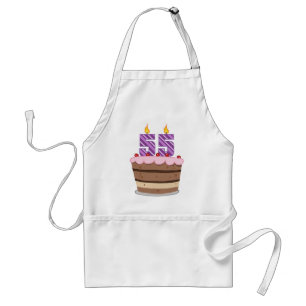 Tablier 55 ans sur le gâteau d'anniversaire
