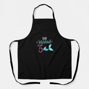 Tablier 5 Anniversaire Chemise Mermaid Fête Fille CETTE ME