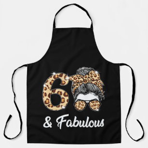 Tablier 60 ans Fabuleux Messy Bun Leopard 60e naissance