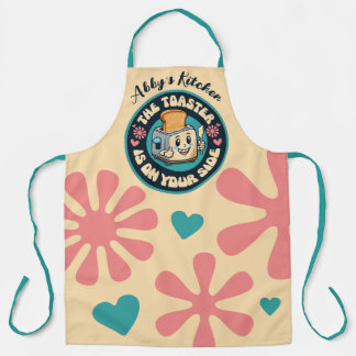 Tablier 60s hippie thumbs up toaster cooking baking