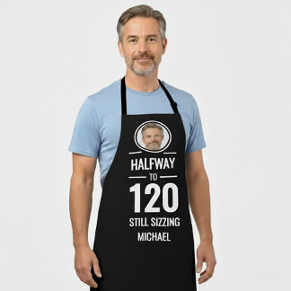 Tablier 60th birthday half way to 120 funny foodie gift