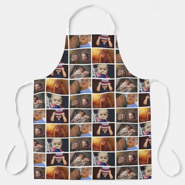 Tablier 6 Photo Collage Famille Photo Motif (Recto)