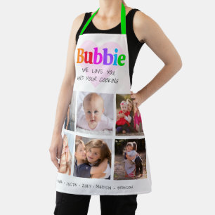 Tablier 6 Photo Collage We Lobe You Bubbie Multicolor Bold