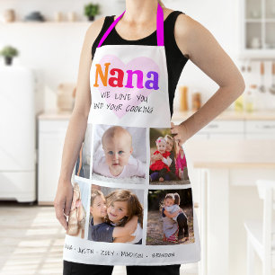 Tablier 6 Photo Collage We Love You Nana Colorful Rainbow