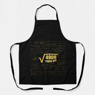Tablier 70e anniversaire racine Carré de 4900 70ans maths