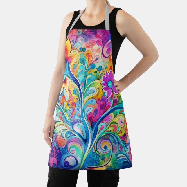 Tablier 70s 60s Psychedelic Hippy Retro Hip (Insitu)