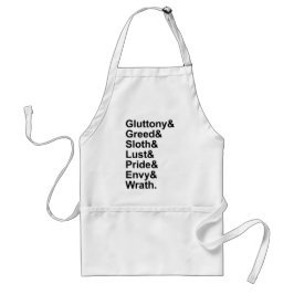 Tablier 7 Péchés Mortels - Fierté Gluttony Envie De Colère