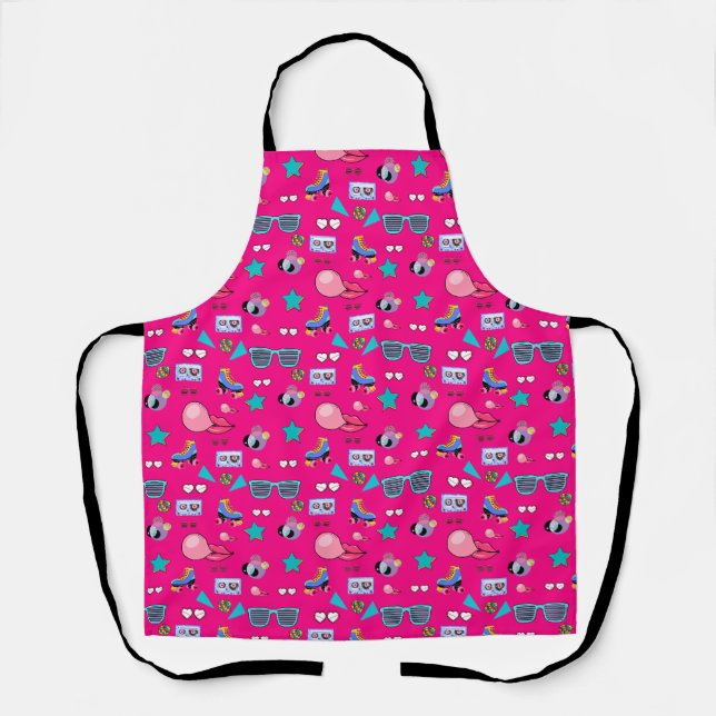 Tablier 80s Costume Vibrant pink Retro culture pop (Recto)