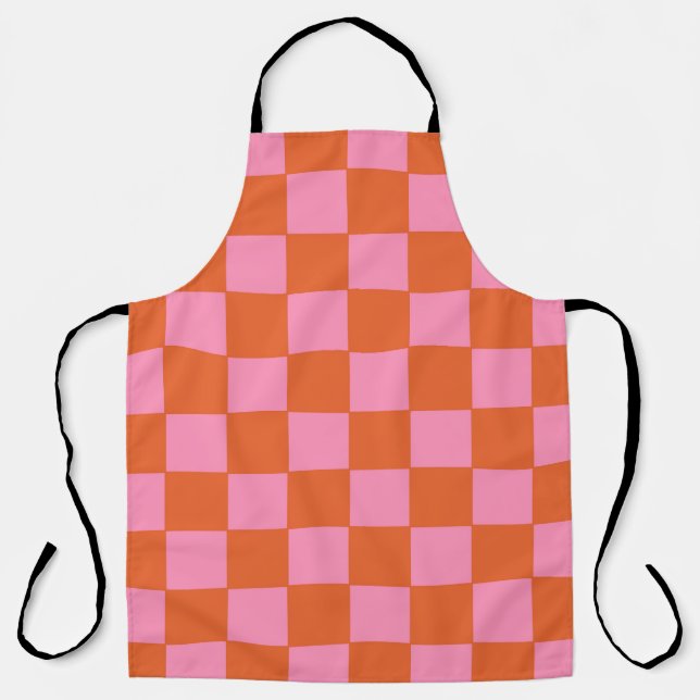 Tablier à damiers orange et rose (Recto)