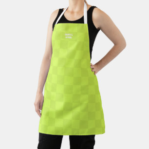 Tablier À damiers personnalisées Neon Lime Green Highlight