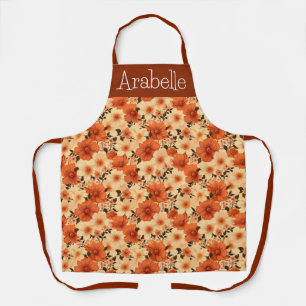 Tablier à fleur de crème orange pour Cuisine d'aut
