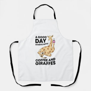 Tablier A Good Day Starts With Coffee & Giraffe Gift Funny