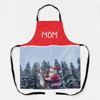 Tablier à impression générale Santa et Rudolf Mom