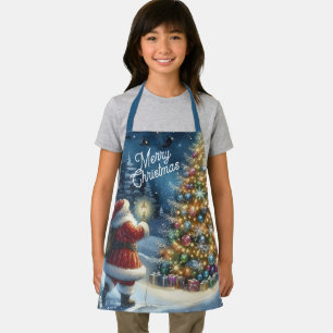 Tablier à impression totale Joyeux Noël Père Noël