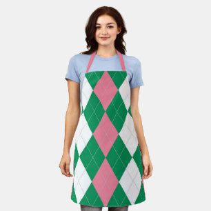 Tablier A.K.A. Jacquard rose et vert