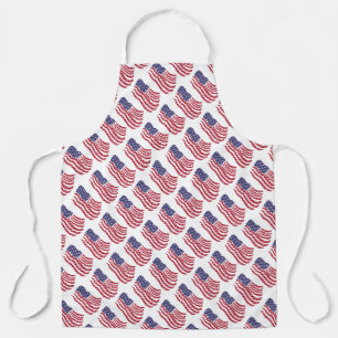 Tablier à motif de drapeau rouge blanc bleu