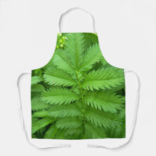 Tablier à motif de feuilles botaniques vertes