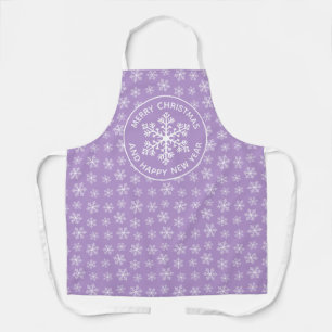 Tablier à motif flocon de neige violet
