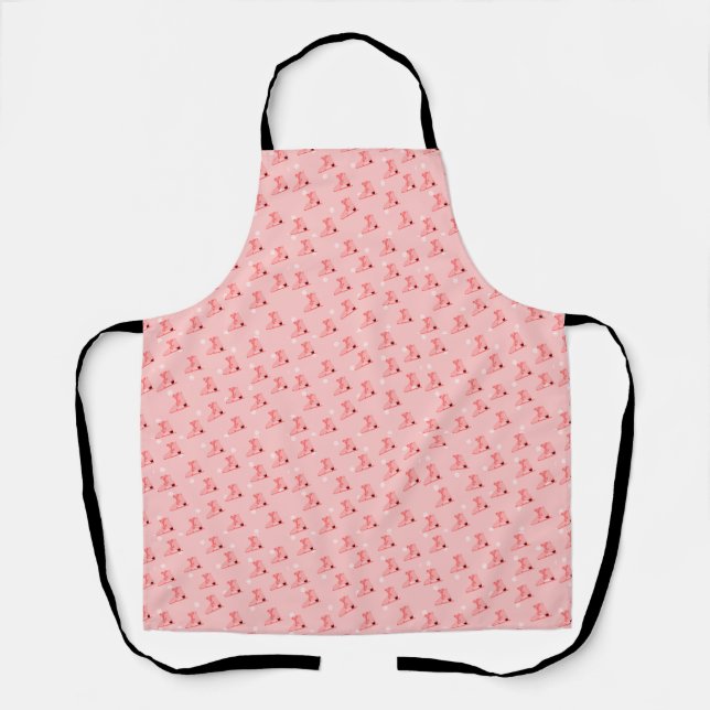 Tablier à motif rose de patinage sur glace (Recto)