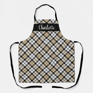 Tablier à motif tartan Black Watch bronzé monogram