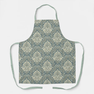 Tablier à motifs floraux/Damas