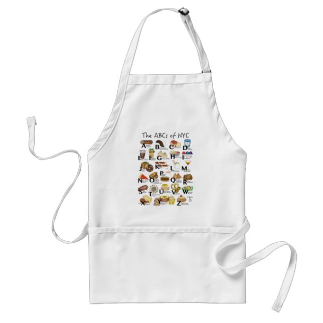 Tablier ABC de NYC Iconic New York City Foods Alphabet (Devant)