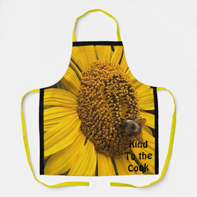Tablier Abee Kind to the Cook Sunflower and Bumblebee Apro (Recto)