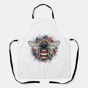 Tablier Abeille patriotique gravure vintage vecteur concep