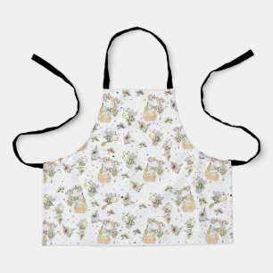 Tablier Abeilles De Miel, Fée & Bébé En Motif Sans Faille
