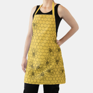 Tablier Abeilles de miel jaune et peignes de miel