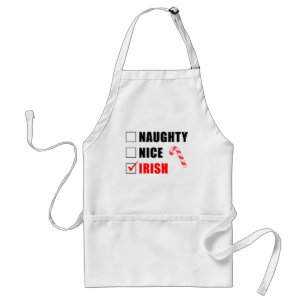 Tablier Abri de Noël irlandais naughty nice pour adulte