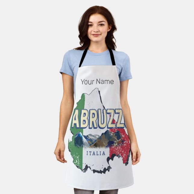 Tablier Abruzzes Italie Région Rétro Carte Souvenir Vintag (Porté)