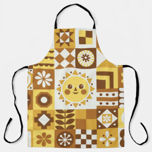 Tablier Abstract floral. Vintage Scandinavian and folk des