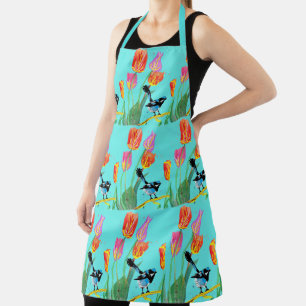 Tablier Abstrait Blue Wren Australian Bird Bird Apron