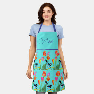 Tablier Abstrait Blue Wren Australian Bird Bird Apron