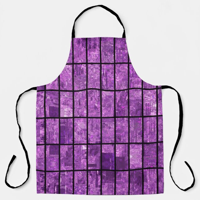 Tablier Abstrait brillant en mosaïque violet arrière - pla (Recto)