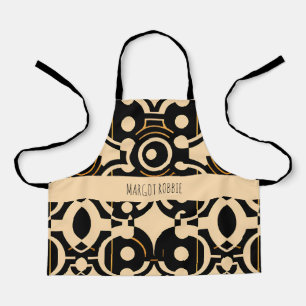 Tablier Abstrait demi-teinte Biege Motif jaune