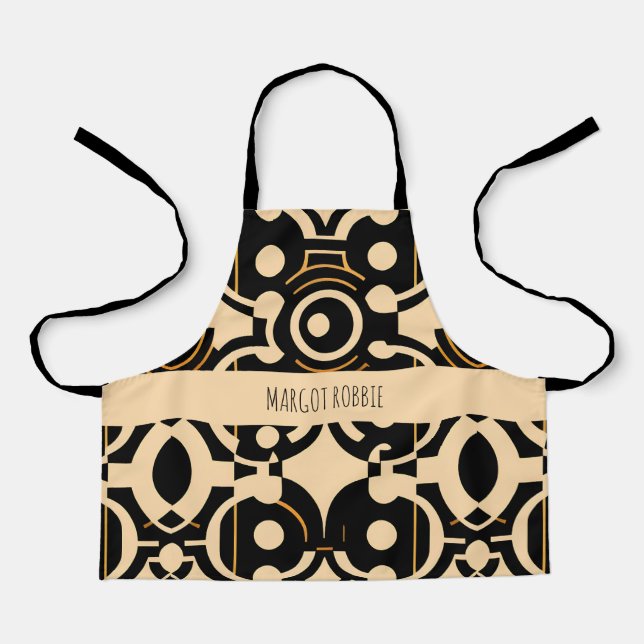 Tablier Abstrait demi-teinte Biege Motif jaune (Recto)