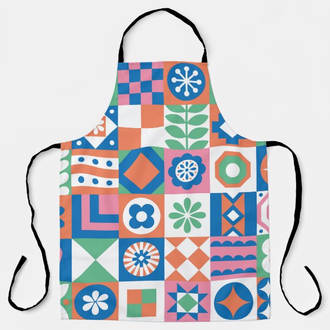 Tablier Abstrait Floral Scandinavian Folk Motif (Recto)