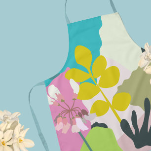 Tablier Abstrait Jardin Floral Blocs de couleur fleuriste